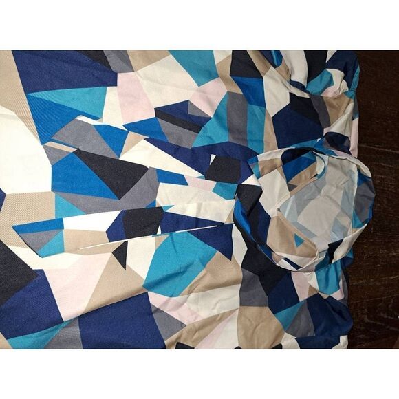 4XL SheIn Long Sleeve Tie Neck Blue Tan White Pink Grey Pullover Shirt Blouse - Picture 2 of 3